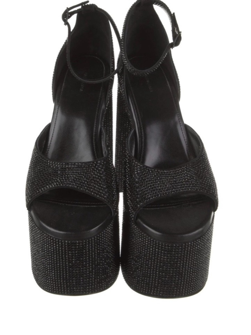 Balenciaga Black Crystal-Embellished Platform Sandals
